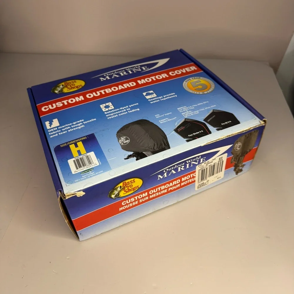 Bass Pro Shops Outboard Motor Cover H Fits Mercury V6 4-Stroke 175-225hp Black